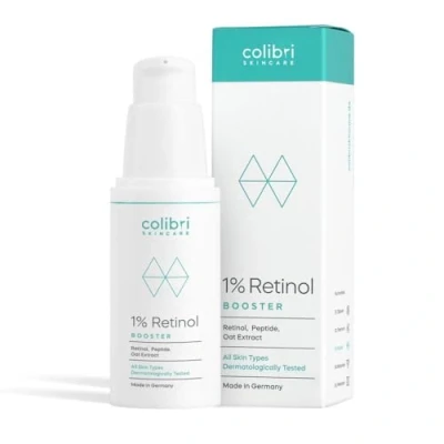 Obrázek colibri skincare 1 % retinol Booster 30 ml dodává pokožce hladší a zářivější vzhled lipozomálně zapouzdřený pro viditelné výsledky retinolové sérum ve vysokých dávkách