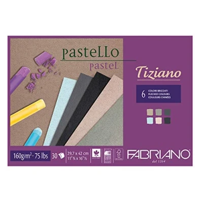 Obrázek Fabriano Honsell 46229742 Tiziano Block Grautöne, DIN A3, 30 Blatt, 160 g/m², hoch hadernhaltig, säurefrei und alterungsbeständig, griffige, raue Oberfläche