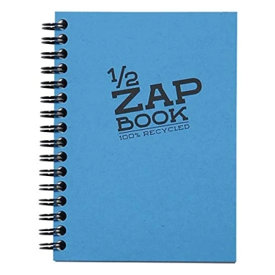 Obrázek Clairefontaine 8348C skicák 1/2 Zap Book se spirálovou vazbou (ideální pro skicování a výkresy, vhodné suché techniky, formát na šířku, DIN A6, 10,5 x 14,8 cm, prázdný) 1 kus barevně tříděný