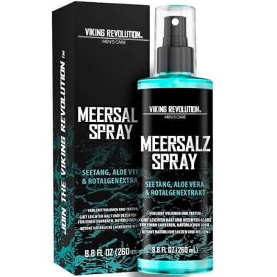 Obrázek Viking Revolution Sea Salt Spray Hair Men sprej na mořskou sůl pro muže slaný s kalpem, aloe vera a extrakt z červených řas Vlasový větší objem 260 ml dárky