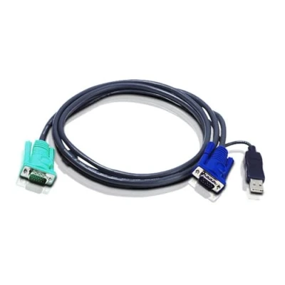 Obrázek ATEN 2L 5202U KVM kabel VGA USB, černý, 1,8 m
