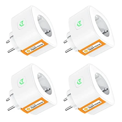 Obrázek Refoss Chytrá zásuvka funguje s Apple HomeKit, WLAN 4 ks v balení Smart Plug dálkové ovládání WiFi časovačem, Siri, Alexa, Google, App, bílá