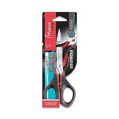 Obrázek Maped M496210 Nůžky Advanced Gel symetrické, 17 cm, černé/červené