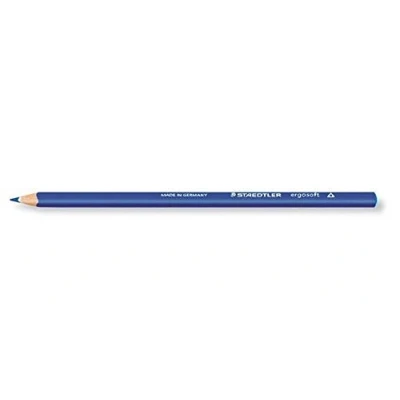 Obrázek Staedtler 157 33 ergo měkká pastelka, ergonomický trojhranný tvar, protiskluzový měkký povrch, 12 kusů v kartonovém pouzdru, kobaltově modrá