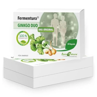 Obrázek Aura Natura Fermentura ginkgo Duo sada 3 ks fermentovaný extrakt z ořechu ginového a listu 90 kapslí