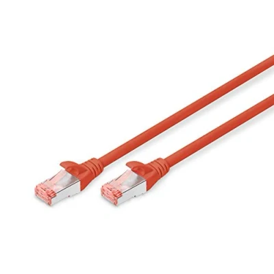 Obrázek DIGITUS LAN kabel Cat 6 10m RJ45 síťový S/FTP Geschirmt kompatibilní s 6A &amp; 7 červený