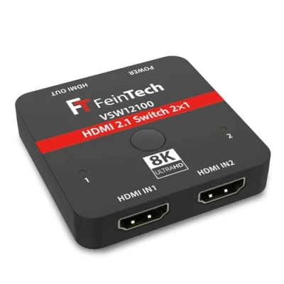 Obrázek FeinTech VSW12100 HDMI 2. 1 Switch 2 v Out 4K 120Hz 8K 60Hz 48Gbps pro Xbox PS5