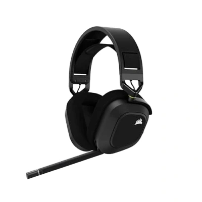 Obrázek CORSAIR HS80 RGB WIRELESS herní multiplatformní Headset Dolby Atmos Všesměrový mikrofon kompatibilní s iCUE PC, Mac, PS5, PS4 Carbon, barva černá