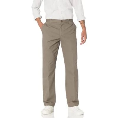 Obrázek Amazon Essentials Pánské kalhoty Flatfront Chino bez pomačkání v klasickém střihu (k dostání nadměrné velikosti), šedohnědá, 34 W / 32 l