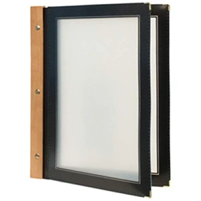 Obrázek Securit Wood A4 menu karta vč. 2 Dopplete vložka pro (pro 4 stran A4), černá