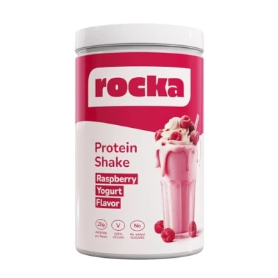Obrázek rocka protein Shake veganský proteinový prášek Rostlinný s 20 g proteinu v jedné porci vícesložkový 100% příchuť (1000 g, Raspberry Yogurt)