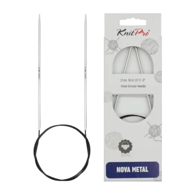 Obrázek KnitPro Nova kov: Knitting Pins: Circular: Fixed: 150 cm x 2,50 mm, kov, stříbrný, 2,5 mm