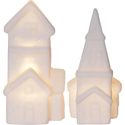 Obrázek Star 990 08, LED domky &quot;Polly&quot;, sada 2 ks, bílá, plast, 0,8 x 0,77 1,6 cm