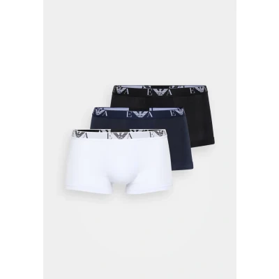 Obrázek Emporio Armani Herren Shorts 3er Pack Trunks, Pants, Unterwäsche, Stretch Cotton Boxerky, Muži, Velikost: XL, Bianco/nero/marine