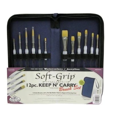 Obrázek Royal &amp; Langnickel Rset pro Kcsg Keep N &#039;Carry, Soft Grip, sada uměleckých štětců v penál na zip