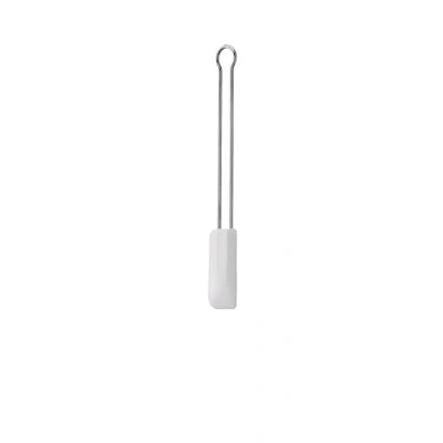 Obrázek RÖSLE Škrabka na těsto, kvalitní stěrka těsto jako pomůcka pro pečení a vaření, odolný silikon, bílý, 26 cm, úzký, ušlechtilá ocel 18/10, 30C až +200 C, vhodné do myčky nádobí, stříbrná