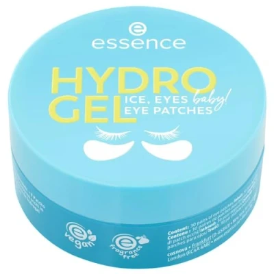 Obrázek essence HYDRO gelové oční záplaty ICE, EYES, dítě! 30 párů, péče o oči, modrá, hydratační, chladivá, třpytivá, veganská, bez oleje, parfému, alkoholu, balení 1 ks (90 g)