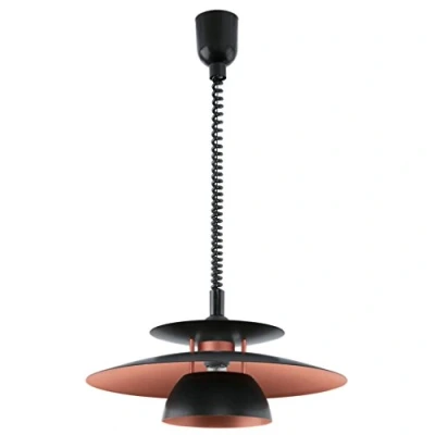 Obrázek EGLO závěsné svítidlo Brenda, závěsná lampa s 1 žárovkou, z kovu a plastu, na jídelní stůl v černé, měď, do obývacího pokoje objímkou E27, Ø 43 cm
