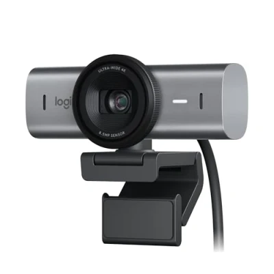 Obrázek Logitech Webkamera MX Brio Ultra HD 4K pro spolupráci a streaming, 1080p at 60 FPS, Dual Noise Reducing Mics, show, USB C, kryt webové kamery, funguje s Microsoft Teams, Zoom, Google Meet, grafitová