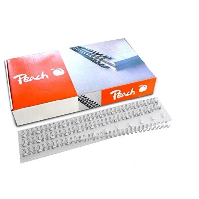 Obrázek Peach PW079 10 drátěný vázací hřbet Easy Wire, 3:1, 34 kroužků, A4, 100 kusů, 8 mm, stříbrný