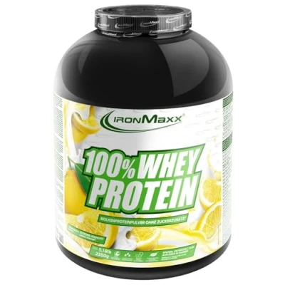 Obrázek IronMaxx 100% Whey Protein prášek citronový jogurt plechovka 2,35 kg s redukcí cukru, ve vodě rozpustný proteinový ze syrovátkového proteinu mnoho různých příchutí
