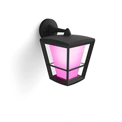 Obrázek Philips Hue White &amp; Color Ambiance Econic nástěnné světlo (závěsné svítidlo ve tvaru lampy) černé 1040 lm, pro venkovní použití, stmívatelné, regulovatelné přes aplikaci, kompatibilní s Amazon Alexa (Echo, Echo Dot)