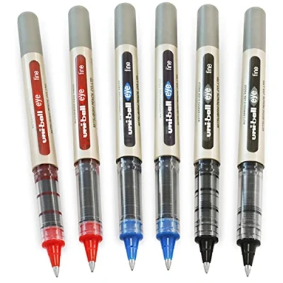 Obrázek uni ball Eye UB 157 kuličkové pero, s 0,7 mm širokým hrotem, v černé, modré a červené, 6 kusů