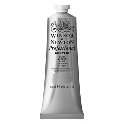 Obrázek Winsor &amp; Newton 2320617 profesionální akrylová barva v umělecké kvalitě, vysoká brilantnost barev a krycí síla, archivní kvalita, 60ml tuba stříbrná