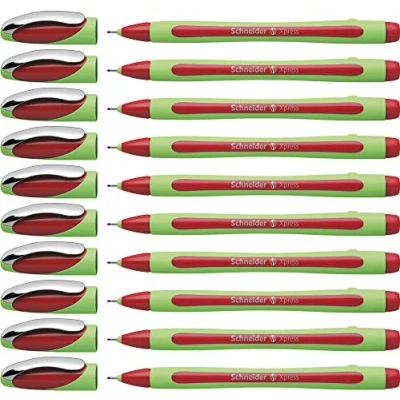 Obrázek Schneider 190002 Xpress Fineliner (tloušťka linky 0,8 mm, vhodné na dokumenty) balení 10 ks červené