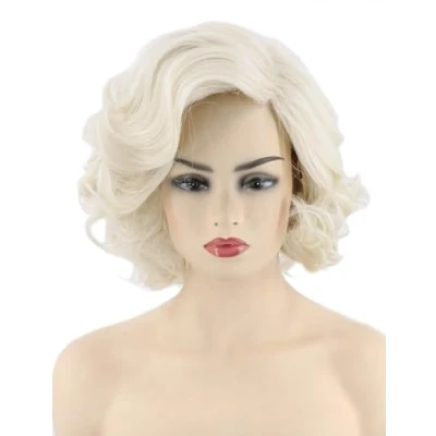 Obrázek Topcosplay Damen Blond Perücke Synthetische Kurz Lockig Perücken Halloween Karneval Cosplay Kostüme mit Pony