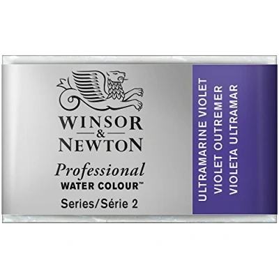 Obrázek Winsor &amp; Newton 0100672 profesionální akvarelová barva, živé vodní barvy v umělecké kvalitě, vysoká brilance barev a svítivost, stálá na světle, archivní kvalita, celá miska ultramarínová fialová