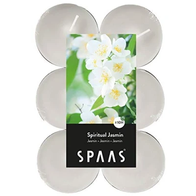 Obrázek Spaas 12 Maxi Teelichter, ± 10 Stunden Spiritual Jasmin, 0392103.577, Weiß, D 58 mm x H 24