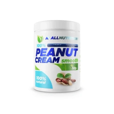 Obrázek ALLNUTRITION Peanut Cream arašídové máslo bez cukru hladký arašídový krém 100% pražené arašídy veganská pomazánka na chléb nízkokalorické sladkosti zdravé občerstvení 1000 g