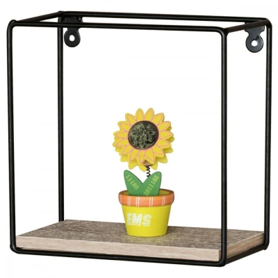 Obrázek Polička nástěnná 30 cm, MDF, dekor dub, kov černý mat P 061 OAK