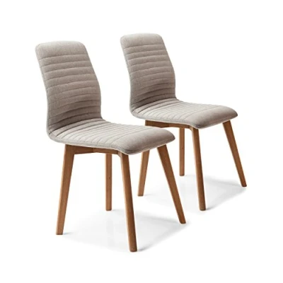 Obrázek Kare Designová židle Lara sada 2 ks, pohodlná, moderní jídelní v retro designu, béžová (V/Š/H) 92 x 44 45 cm
