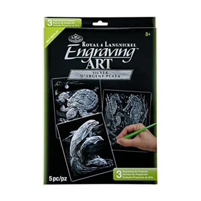 Obrázek Royal &amp; Langnickel Silf pro set4 l il pubk 200 k 3 dsn 2 Engraving druh/Vyškrabávací obrázky, DIN A4, do koupele, 3dílná výhodné balení, Stříbrná