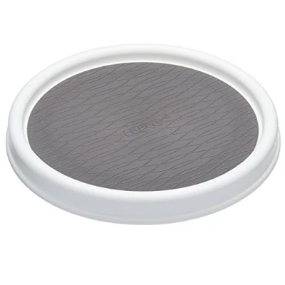 Obrázek Copco Basics Drehbares Tablett, Küchen und Regal Ordnungshelfer, Klein 23 cm, Weiß/Grau