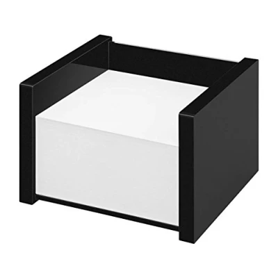 Obrázek Wedo Box na lístky 637001 Black Office, z akrylového skla, včetně 500 listů poznámkového papíru, gumové nožky 10,9 x 10 7,5 cm, v dárkové krabici, černý