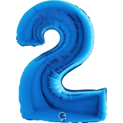 Obrázek balónek číslice v modré XXL obrovský počet 100 cm k narozeninám výročí a Co Devět Party dárek dekorace Fóliový Happy Birthday (číslice 2)