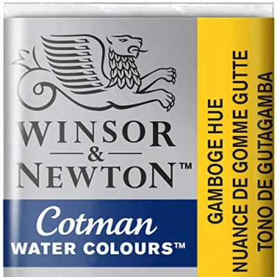 Obrázek Winsor &amp; Newton 0301266 Cotman akvarelová barva s dobrou průhledností, vynikající intenzitou tónování a dobrými vlastnostmi malování, vody v 1/2 misce gamboge