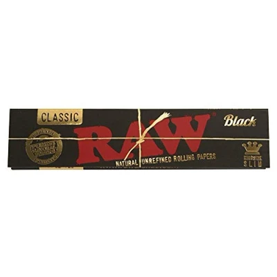 Obrázek RAW Black Classic, Kingsize Slim lístky, 32 ultra tenkých lístků na sešitky 10 sešitů