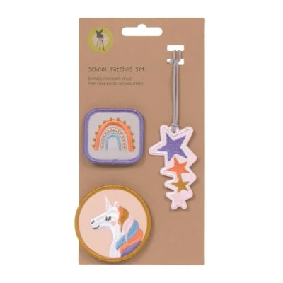 Obrázek LÄSSIG Sada přívěsků a nášivek (3 ks) s drukem/school Patches Set Unicorn,