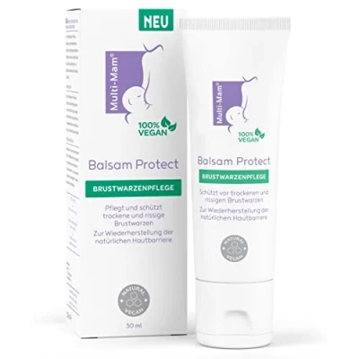 Obrázek Multi Mam Balsam Protect zklidňuje a chrání suché popraskané bradavky během před kojením, krém na kojení 30 ml tuba
