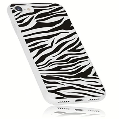 Obrázek mumbi pouzdro kompatibilní s iPhone SE 2022 / 2020 7 8 na mobilní telefon double Grip motivem zebra, transparentní bílé
