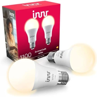 Obrázek innr Zigbee E27 Smart lampa, funguje s Alexa a Hue* (nutná bridge), teplá bílá, chytrá žárovka stmívatelná, Home, 1150 lumenů, balení 2 ks