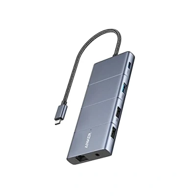 Obrázek Anker 565 USB C hub 11 v 1, dokovací stanice s 10 Gbps a datovými porty A, 4K HDMI, DisplayPort, 100 W PD, 2 2. 0 dat, Ethernet, AUX, microSD SD, Pro MacBook další