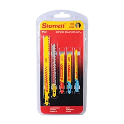 Obrázek Starrett Mehrzweck Stichsägeblatt Kit 5 teilig BU2 Bi Metall Sägeblatt Set mit einheitlichem Schaft für Holz, und Kunststoff Kompatibel Bosch Dewalt Hitachi Festool Milwaukee