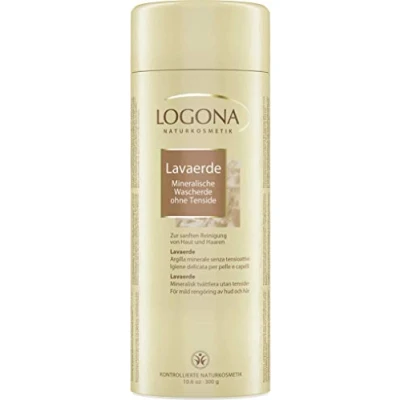 Obrázek LOGONA Naturkosmetik Laverde prášek, čisticí jíl na vlasy a tělo, pro masky &amp; peelingy, mycí prostředek při citlivé pokožce hlavy lupen, ghassoul bez tenzidů, přírodní veganské, 300 g