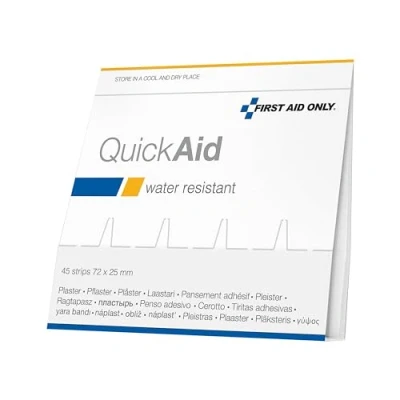 Obrázek First Aid Only QuickAid náhradní balení voděodolné náplasti (45 kusů) 45 náplastí pro snadné vyjmutí z dávkovače jednotlivě &amp; sterilně zabaleno P 44005 00