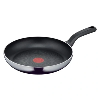 Obrázek Tefal Pánev D52606 Resist 28 cm bezpečná titanová nepřilnavá povrchová úprava ukazatel teploty Thermo Signal snadné čištění technologie Flame Protect černá